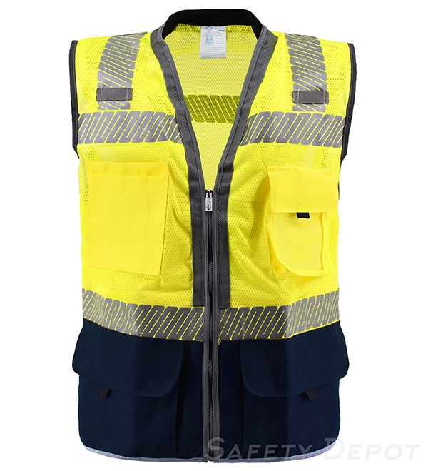 SV544-NV Two Toned Class 2 Safety Vest (Navy Blue Bottom)